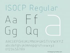 ISOCP Regular Macromedia Fontographer 4.1.3 4/15/97 Font Sample