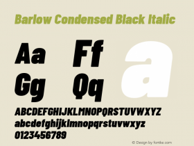 Barlow Condensed Black Italic Version 1.103图片样张