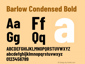 Barlow Condensed Bold Version 1.103 Font Sample