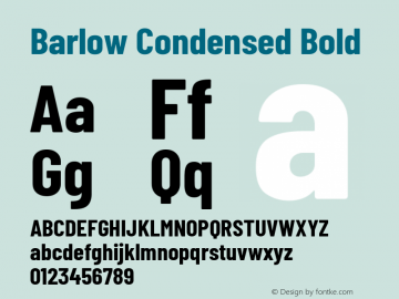 Barlow Condensed Bold Version 1.103 Font Sample