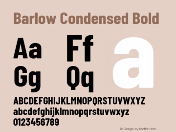 Barlow Condensed Bold Version 1.103 Font Sample