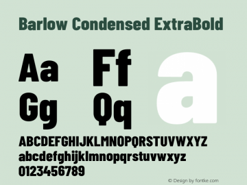 Barlow Condensed ExtraBold Version 1.103;PS 001.103;hotconv 1.0.88;makeotf.lib2.5.64775 Font Sample