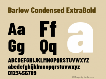 Barlow Condensed ExtraBold Version 1.103 Font Sample