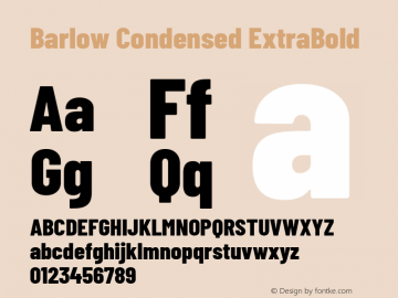 Barlow Condensed ExtraBold Version 1.103 Font Sample