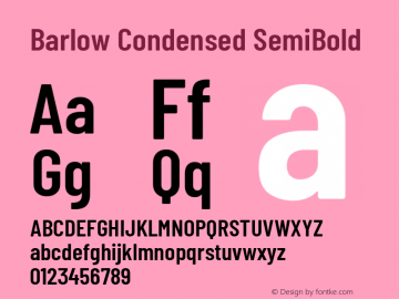 Barlow Condensed SemiBold Version 1.103 Font Sample