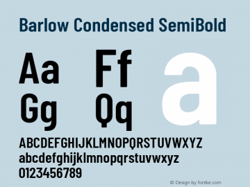 Barlow Condensed SemiBold Version 1.103 Font Sample