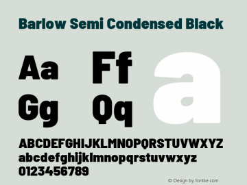 Barlow Semi Condensed Black Version 1.103 Font Sample