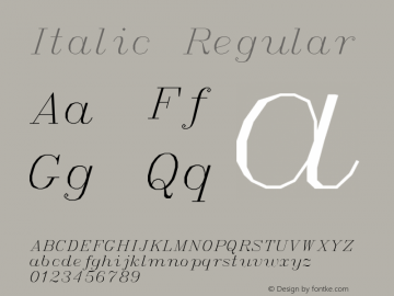 Italic Regular Macromedia Fontographer 4.1.3 4/14/97图片样张