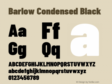 Barlow Condensed Black Version 1.104 Font Sample