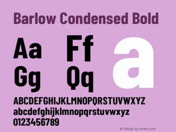 Barlow Condensed Bold Version 1.104;PS 001.104;hotconv 1.0.88;makeotf.lib2.5.64775 Font Sample