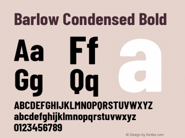 Barlow Condensed Bold Version 1.104 Font Sample