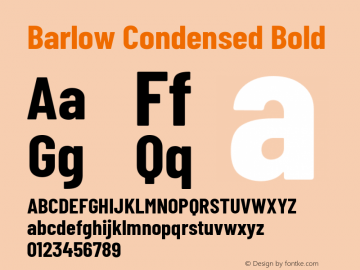 Barlow Condensed Bold Version 1.104 Font Sample