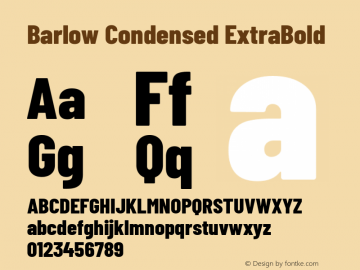 Barlow Condensed ExtraBold Version 1.104 Font Sample