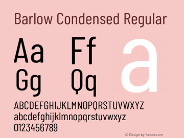 Barlow Condensed Regular Version 1.104;PS 001.104;hotconv 1.0.88;makeotf.lib2.5.64775 Font Sample