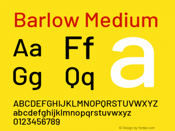 Barlow Medium Version 1.104 Font Sample