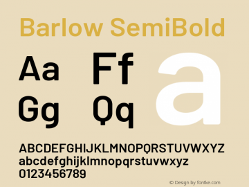 Barlow SemiBold Version 1.104图片样张