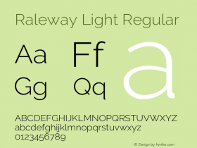 Raleway Light Version 3.000g; ttfautohint (v1.5) -l 8 -r 28 -G 28 -x 14 -D latn -f cyrl -w G -c -X 