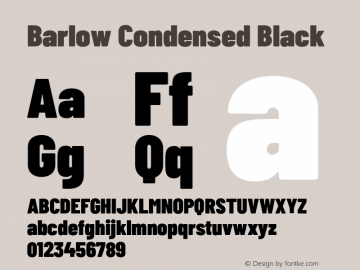 Barlow Condensed Black Version 1.105;PS 001.105;hotconv 1.0.88;makeotf.lib2.5.64775 Font Sample