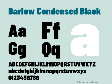 Barlow Condensed Black Version 1.105 Font Sample