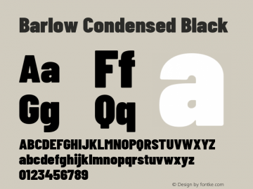 Barlow Condensed Black Version 1.105 Font Sample