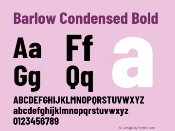 Barlow Condensed Bold Version 1.105 Font Sample