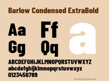 Barlow Condensed ExtraBold Version 1.105 Font Sample