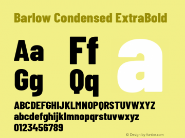 Barlow Condensed ExtraBold Version 1.105 Font Sample