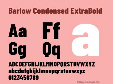 Barlow Condensed ExtraBold Version 1.105 Font Sample