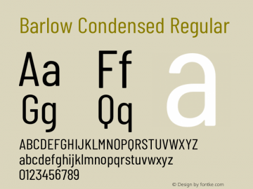Barlow Condensed Regular Version 1.105;PS 001.105;hotconv 1.0.88;makeotf.lib2.5.64775 Font Sample