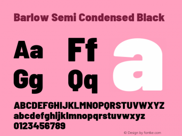 Barlow Semi Condensed Black Version 1.105 Font Sample