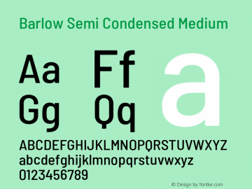 Barlow Semi Condensed Medium Version 1.105;PS 001.105;hotconv 1.0.88;makeotf.lib2.5.64775 Font Sample