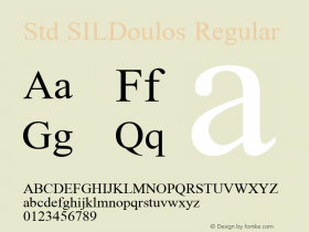 Std SILDoulos Regular Macromedia Fontographer 4.1 9/3/97 Compiled by TCTT.DLL 2.0 - the SIL Encore Font Compiler 09/27/00 13:40:08 Font Sample