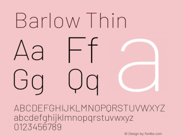 Barlow Thin Version 1.105图片样张