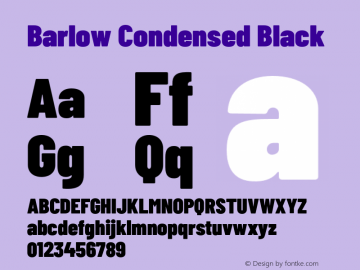 Barlow Condensed Black Version 1.106;PS 001.106;hotconv 1.0.88;makeotf.lib2.5.64775 Font Sample