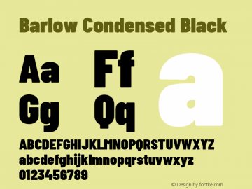 Barlow Condensed Black Version 1.106 Font Sample