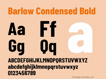 Barlow Condensed Bold Version 1.106;PS 001.106;hotconv 1.0.88;makeotf.lib2.5.64775 Font Sample