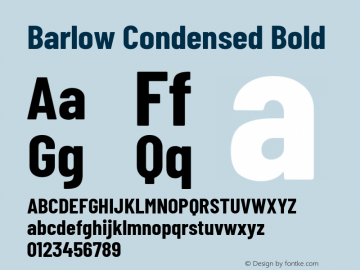 Barlow Condensed Bold Version 1.106 Font Sample