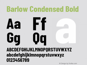Barlow Condensed Bold Version 1.106 Font Sample