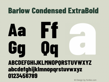 Barlow Condensed ExtraBold Version 1.106;PS 001.106;hotconv 1.0.88;makeotf.lib2.5.64775 Font Sample