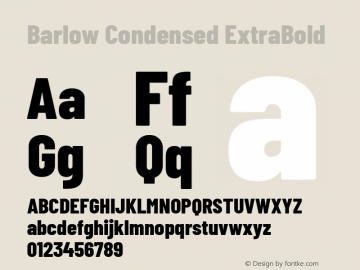Barlow Condensed ExtraBold Version 1.106 Font Sample