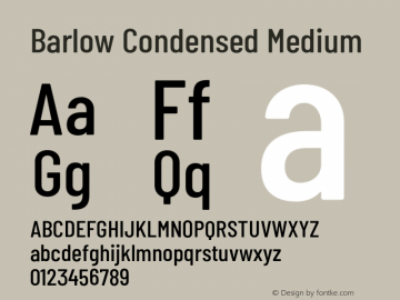 Barlow Condensed Medium Version 1.106;PS 001.106;hotconv 1.0.88;makeotf.lib2.5.64775 Font Sample