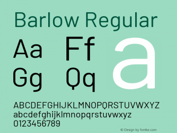 Barlow Regular Version 1.106 Font Sample