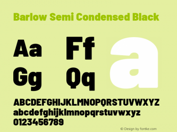 Barlow Semi Condensed Black Version 1.106 Font Sample