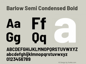 Barlow Semi Condensed Bold Version 1.106图片样张