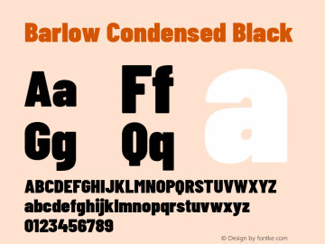 Barlow Condensed Black Version 1.107 Font Sample