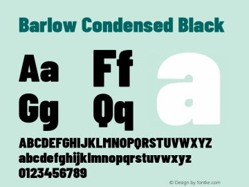 Barlow Condensed Black Version 1.107 Font Sample