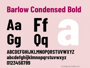 Barlow Condensed Bold Version 1.107 Font Sample