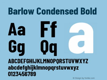 Barlow Condensed Bold Version 1.107 Font Sample