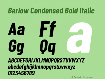 Barlow Condensed Bold Italic Version 1.107;PS 001.107;hotconv 1.0.88;makeotf.lib2.5.64775 Font Sample