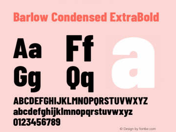 Barlow Condensed ExtraBold Version 1.107;PS 001.107;hotconv 1.0.88;makeotf.lib2.5.64775 Font Sample